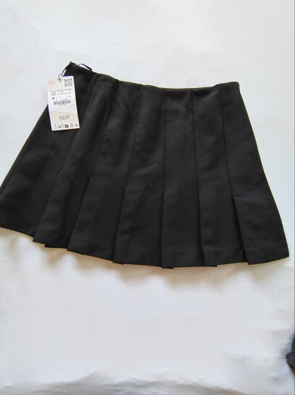 Zara Black Pleated Mini Skirt Size XS